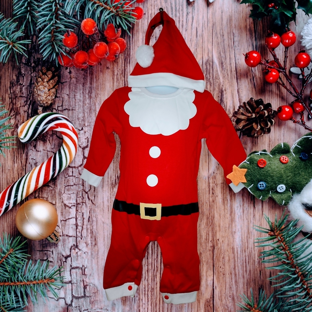 PatPat Baby Santa Claus Christmas Costume Romper Jumpsuit